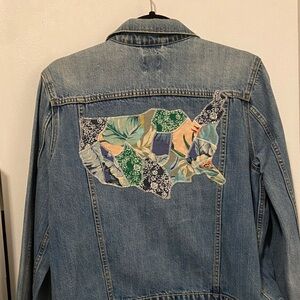 GAP Women's Light Blue Patchwork Jean Jacket